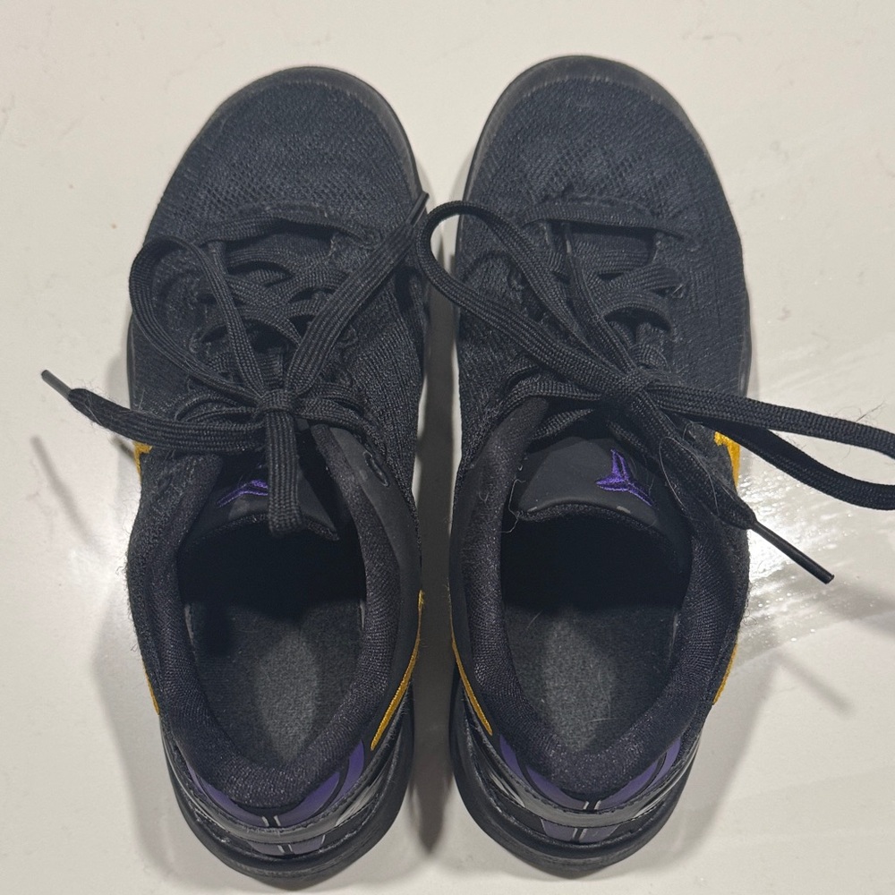 Nike Kids Kobe Black Sneakers with Purple and Yellow Accents EUC